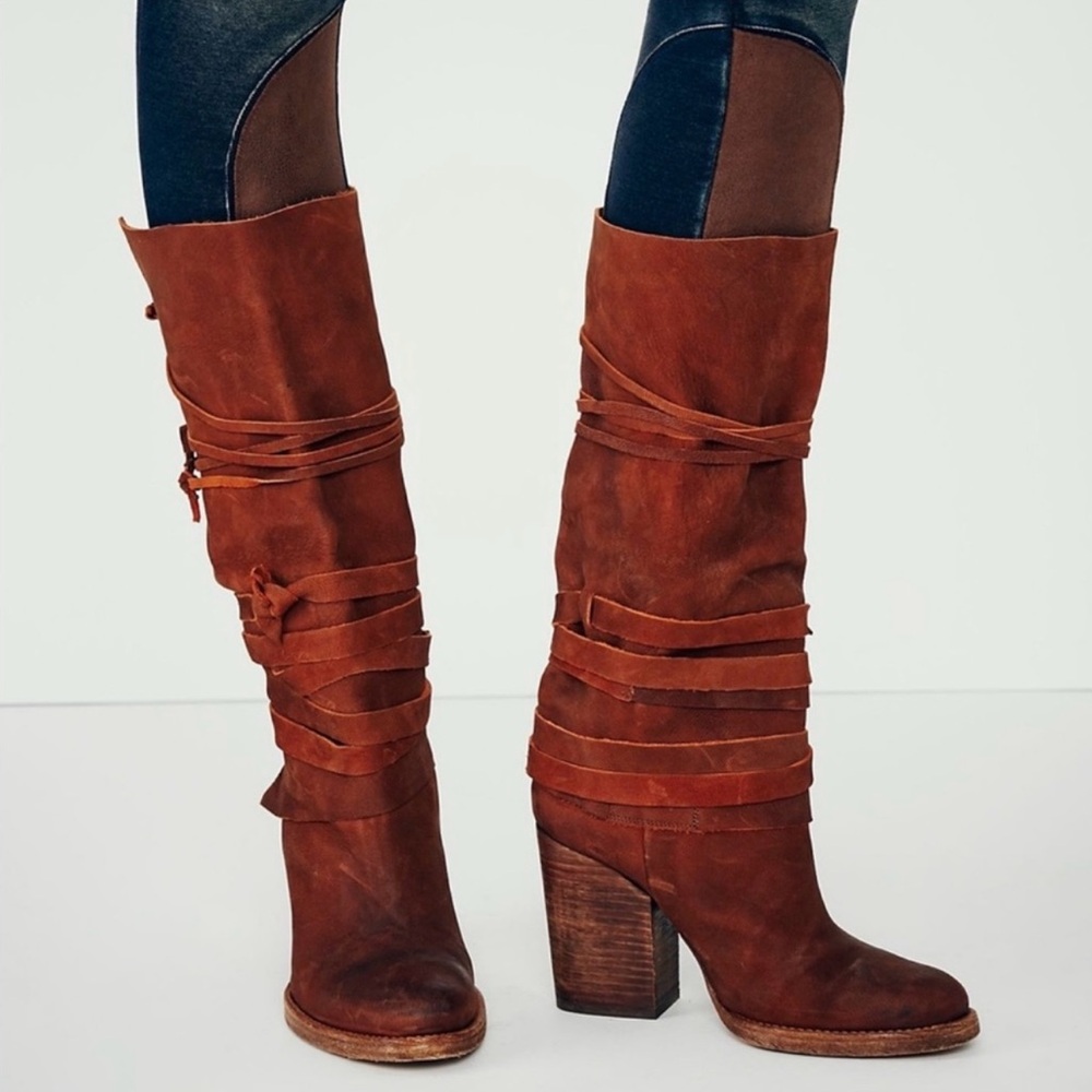 Free People Royal Rush Boho Slouchy Boots Women's 38 7.5